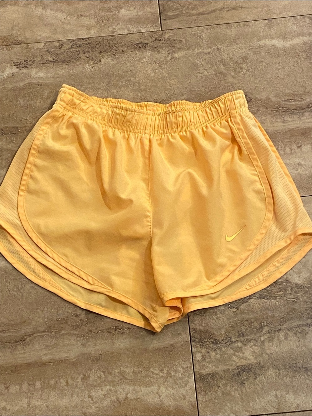Nike Women's Yellow Dri-FIT Running Shorts Lining